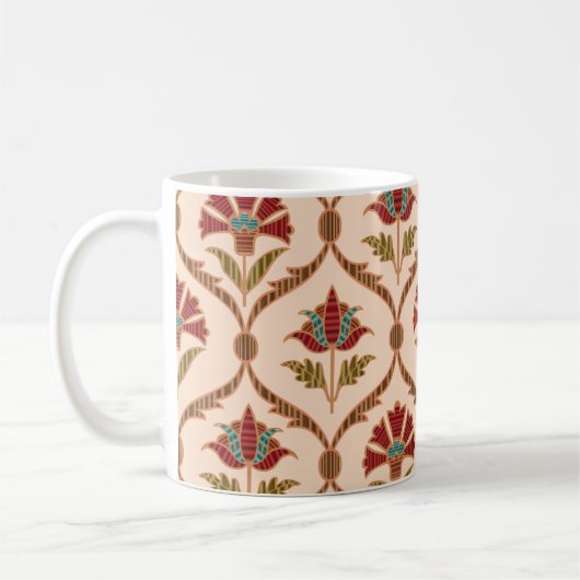 抽象芸術装飾用ヴィンテージパターンデザイン、パブスト コーヒーマグカップ (左)