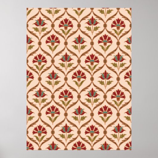 抽象芸術装飾用ヴィンテージ模様デザインabst ポスター (正面)