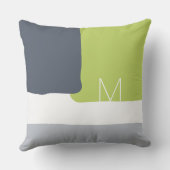 抽象芸術装飾石灰グリーンモノグラム クッション (裏面)
