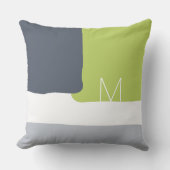 抽象芸術装飾石灰グリーンモノグラム クッション (正面)