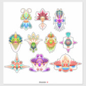 抽象芸術装飾美術カラフル可愛ユニークい シール (シート)