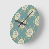 抽象芸術要素を含むダマスクパターン ラウンド壁時計 (傾斜)