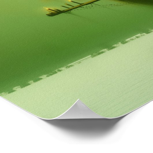 抽象芸術角キャットグリーンウィッチーAIアートマットバリュー ポスター (角)