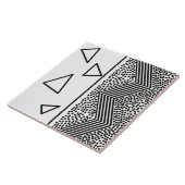 抽象芸術角錐の三角形の線パターン タイル (側面)