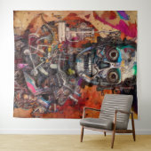 抽象芸術解剖学的サイボータペストリー タペストリー (インサイチュ(横))