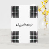抽象芸術誕生日デザイン(白黒) カード (黄色い花)