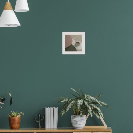 抽象芸術調和 | ミュートされたトーンの重なり合うシェイプW ポスター (リビング1)