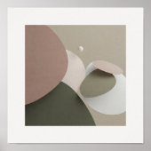 抽象芸術調和 | ミュートされたトーンの重なり合うシェイプW ポスター (正面)