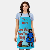 抽象芸術調理師デザイン追加文字、エプロン エプロン (着用した状態)
