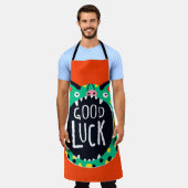 抽象芸術豚の幸運 エプロン (着用した状態)