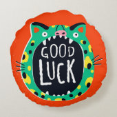 抽象芸術豚の幸運 ラウンドクッション (裏面)