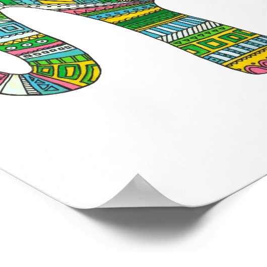 抽象芸術象プリント。動物イラストレーション術 ポスター (角)