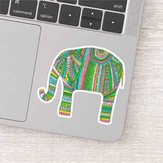 抽象芸術象。アフリカモダン動物 シール (詳細)