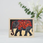 抽象芸術象（大きな赤い丸） シーズンポストカード (スタンド正面)