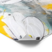 抽象芸術質感デイジー絵画花 ポスター (角)