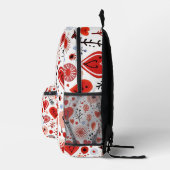 抽象芸術赤いハート照合 プリントバックパック (右)