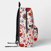 抽象芸術赤いハート照合 プリントバックパック (左)