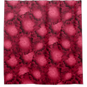 抽象芸術赤いバラのポピー花フローラロマンチックV シャワーカーテン (正面)