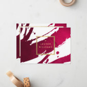 抽象芸術赤いブラシストロークのギフト証明書 ノートカード (正面/裏面インサイチュ)