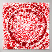 抽象芸術赤い気泡デジタルスパイラル ポスター (正面)