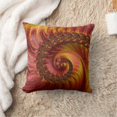 抽象芸術赤い炎の渦巻きフラクタル クッション (ブランケット)