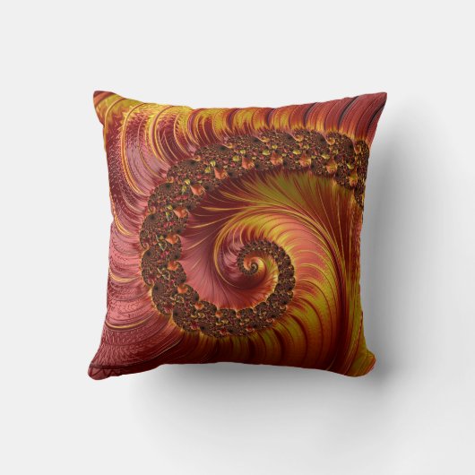 抽象芸術赤い炎の渦巻きフラクタル クッション (裏面)