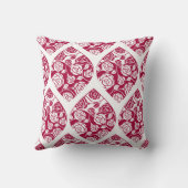 抽象芸術赤い白いバラとハートパターン クッション (裏面)