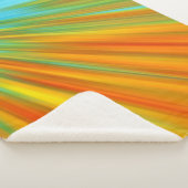 抽象芸術赤い黄色のオレンジ色のストライプ緑の青 シェルパブランケット (3/4)