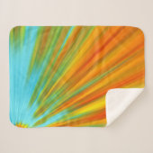 抽象芸術赤い黄色のオレンジ色のストライプ緑の青 シェルパブランケット (正面(横))