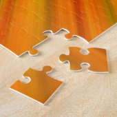 抽象芸術赤い黄色のオレンジ色のストライプ緑の青 ジグソーパズル (側面)