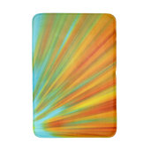 抽象芸術赤い黄色のオレンジ色のストライプ緑の青 バスマット (正面縦)