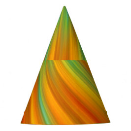 抽象芸術赤い黄色のオレンジ色のストライプ緑の青 パーティーハット