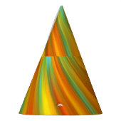 抽象芸術赤い黄色のオレンジ色のストライプ緑の青 パーティーハット (左)