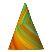 抽象芸術赤い黄色のオレンジ色のストライプ緑の青 パーティーハット (右)