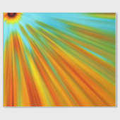 抽象芸術赤い黄色のオレンジ色のストライプ緑の青 ラッピングペーパー (フラット)