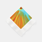 抽象芸術赤い黄色のオレンジ色のストライプ緑の青 縁ありカクテルナプキン (角)