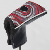 抽象芸術赤い黒のグラデーション緩和曲線フラクタル ゴルフヘッドカバー (3/4 正面)