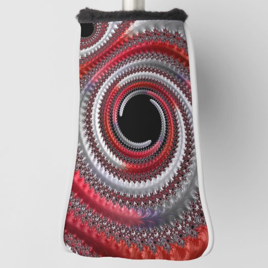 抽象芸術赤い黒のグラデーション緩和曲線フラクタル ゴルフヘッドカバー (回転90)