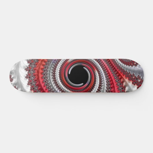抽象芸術赤い黒のグラデーション緩和曲線フラクタル スケートボード (横)