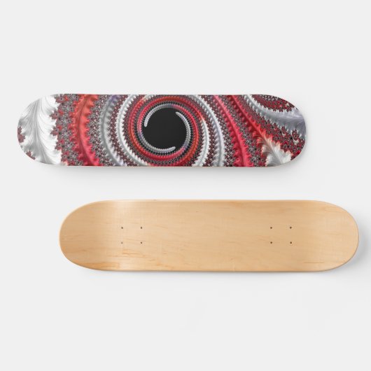 抽象芸術赤い黒のグラデーション緩和曲線フラクタル スケートボード (横)