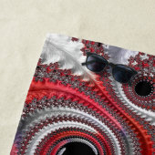 抽象芸術赤い黒のグラデーション緩和曲線フラクタル ビーチタオル (インサイチュ)