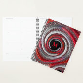 抽象芸術赤い黒のグラデーション緩和曲線フラクタル プランナー手帳 (ディスプレー)