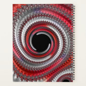 抽象芸術赤い黒のグラデーション緩和曲線フラクタル プランナー手帳 (裏面)