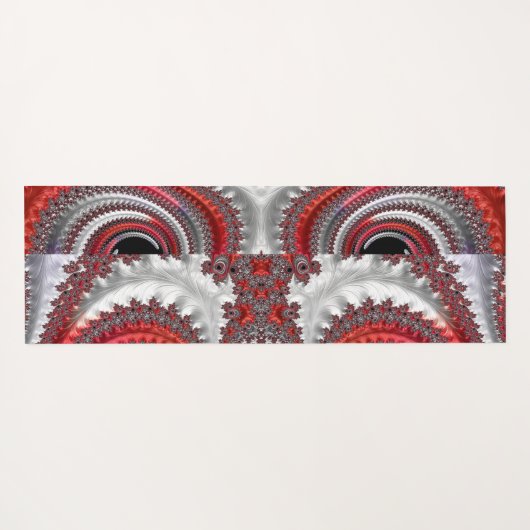 抽象芸術赤い黒のグラデーション緩和曲線フラクタル ヨガマット (裏面(横))