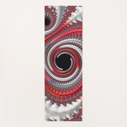 抽象芸術赤い黒のグラデーション緩和曲線フラクタル ヨガマット (正面)