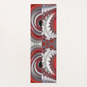 抽象芸術赤い黒のグラデーション緩和曲線フラクタル ヨガマット (裏面)