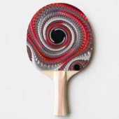 抽象芸術赤い黒のグラデーション緩和曲線フラクタル 卓球ラケット (正面)