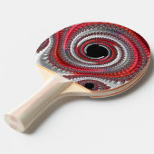 抽象芸術赤い黒のグラデーション緩和曲線フラクタル 卓球ラケット (正面アングル)