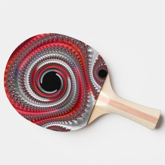 抽象芸術赤い黒のグラデーション緩和曲線フラクタル 卓球ラケット (横)