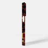 抽象芸術赤および金ゴールドのシームレスなパターンフローラ Case-Mate iPhoneケース (裏面 / 右)